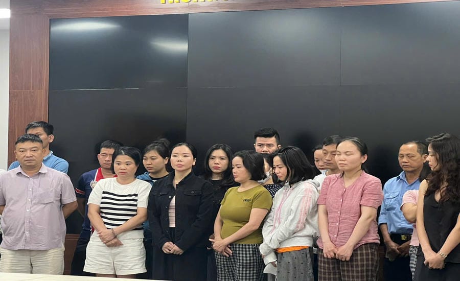 Các bị can trong vụ án tại thời điểm bị khởi tố. Ảnh: Công an TP Hà Nội