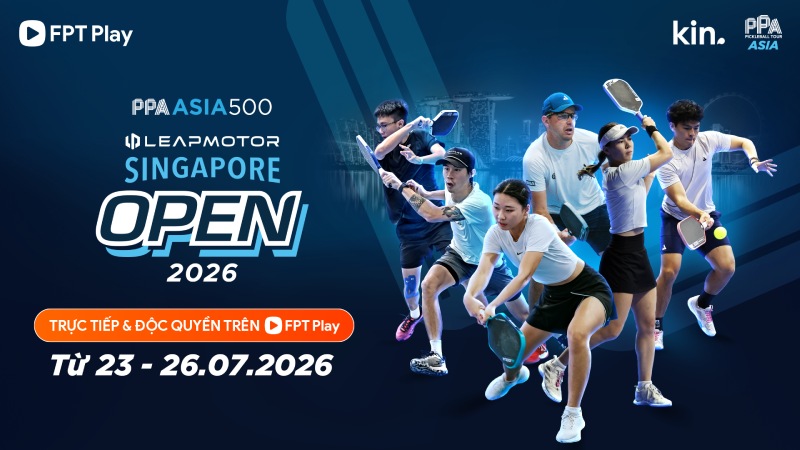 Many top pickleball players enter the PPA Tour Asia race in Singapore. Photo: FPT Play