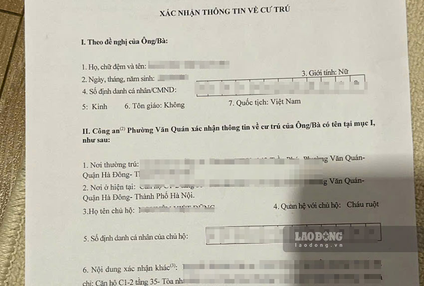 Thông tư mới của Bộ Công an quy định chi tiết trường hợp không phải nộp xác nhận thông tin về cư trú. Ảnh: Quang Việt