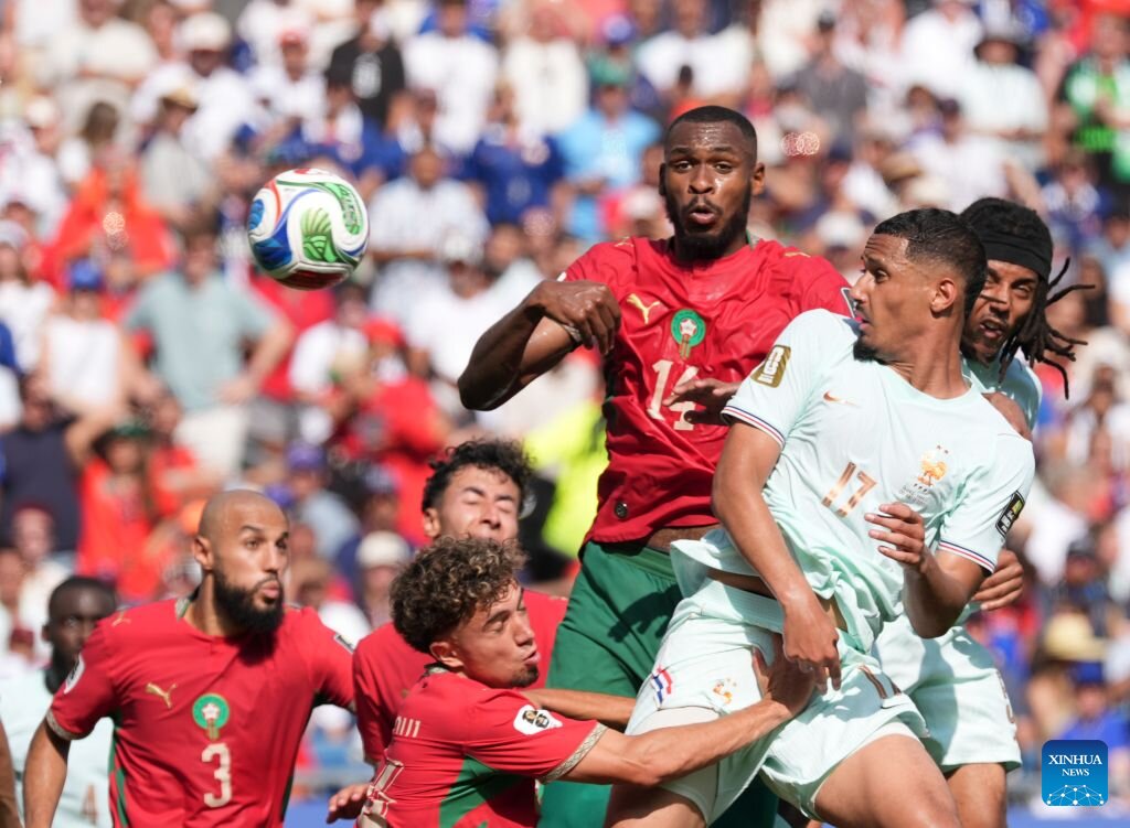 Arsenal center-back William Saliba (number 17) was injured at the 2026 World Cup. Photo: Xinhua