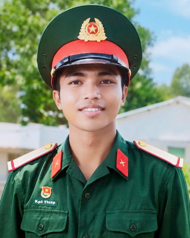 Corporal Kpa Thiep - soldier of Regiment 28, Division 10, Army Corps 34. Photo: Army Corps 34 provided