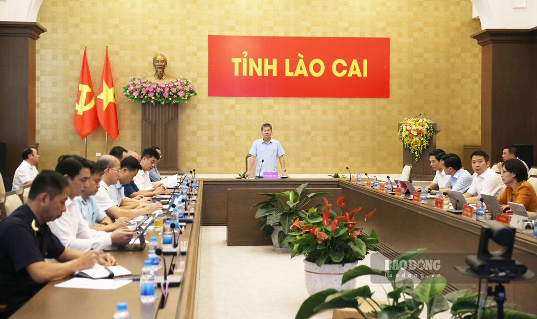 Toàn cảnh Hội nghị Ban Chỉ đạo 389 tỉnh Lào Cai. Ảnh: Thanh Thủy