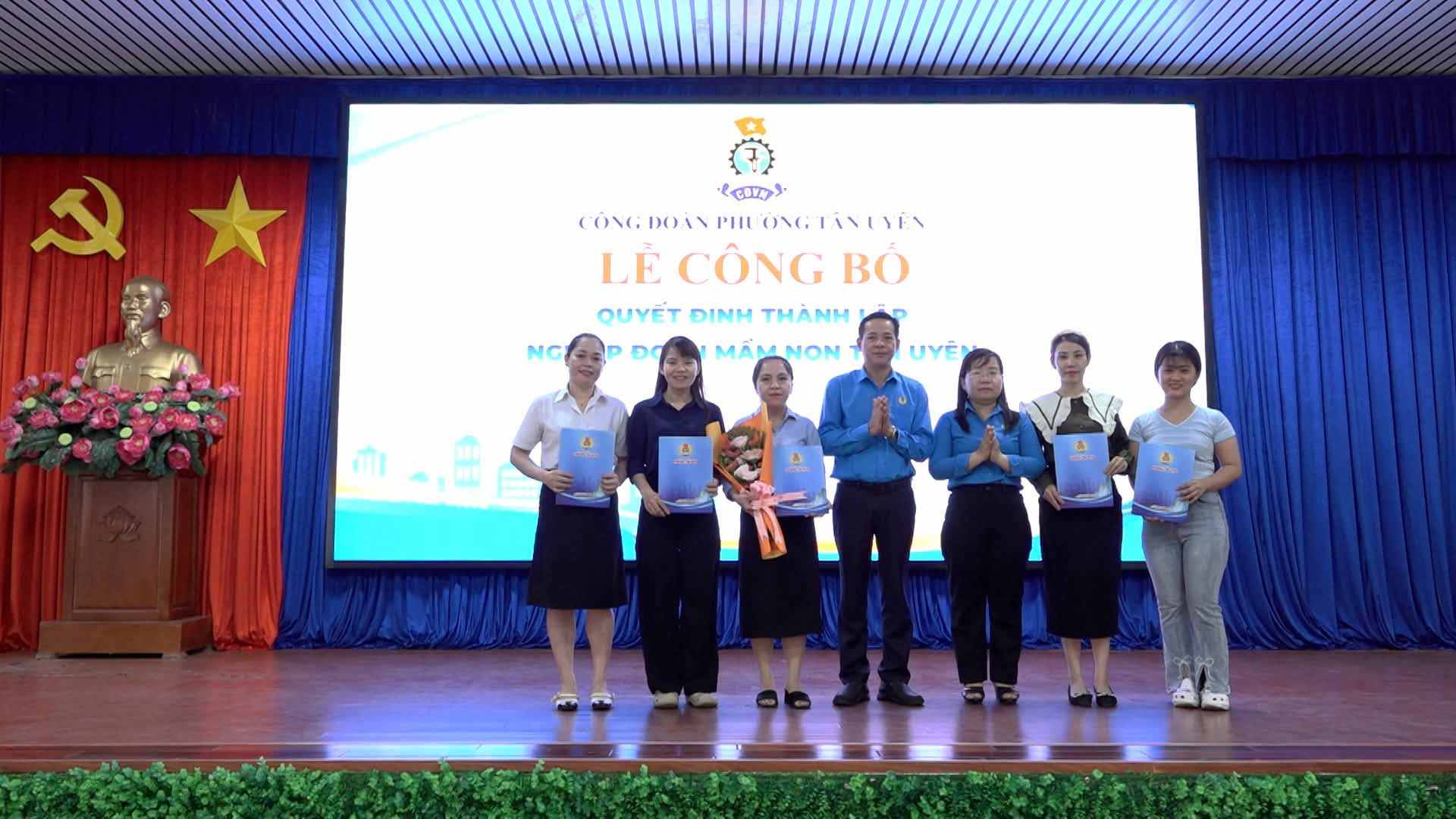 Thành lập Nghiệp đoàn Mầm non Tân Uyên. Ả: Công đoàn phường Tân Uyên