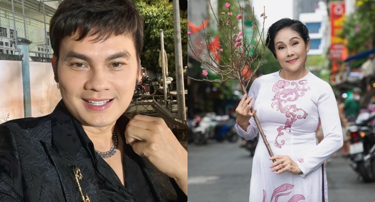 Meritorious Artist Kim Tieu Long (left) and artist Hong Nhung. Photo: Artist provided.