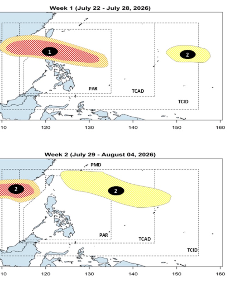 Áp thấp gần Philippines có khả năng cao thành bão Biển Đông, ảnh hưởng tới Việt Nam. Ảnh: PAGASA 