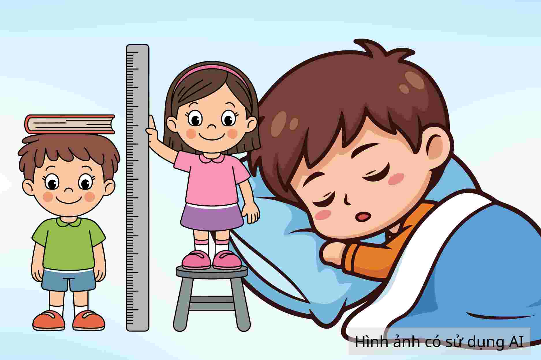 수면이 5~8세 어린이의 키 성장에 미치는 영향. 사진: AI