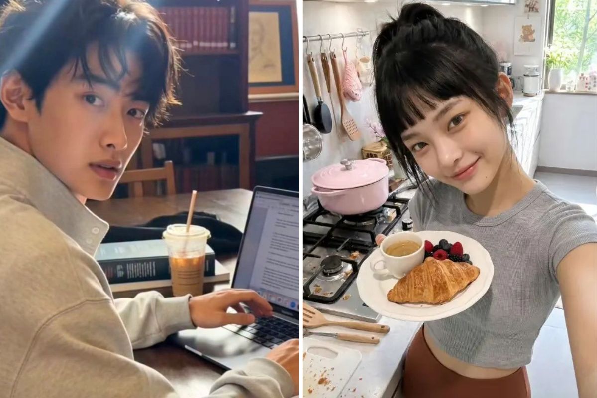 Two AI actors Chau Di Hanh and Phuong Dao Tu. Photo: Xinhua