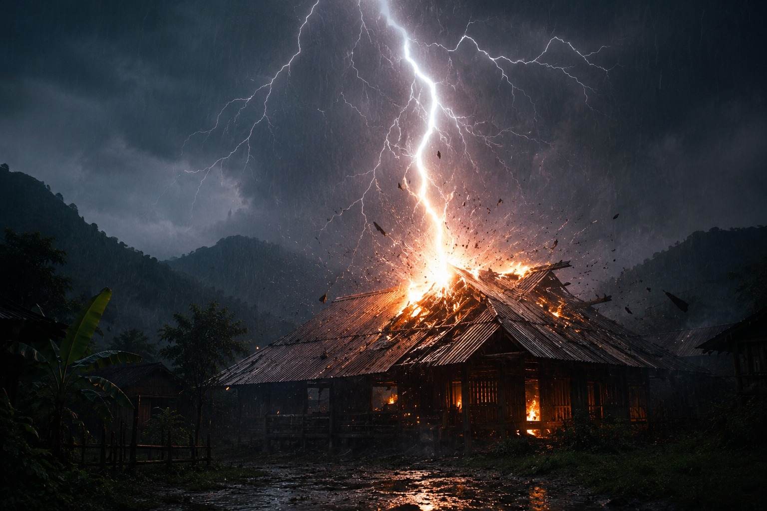 Lightning strike kills 2 young children in Dien Bien. Illustrative photo: Created by AI