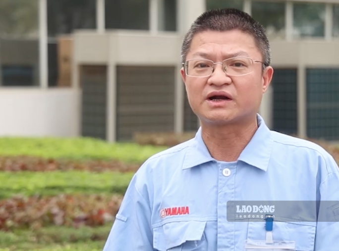 Ông Nguyễn Huy Sáng - Chủ tịch Công đoàn Công ty TNHH Sản xuất phụ tùng Yamaha Motor Việt Nam. Ảnh: Minh Hương.