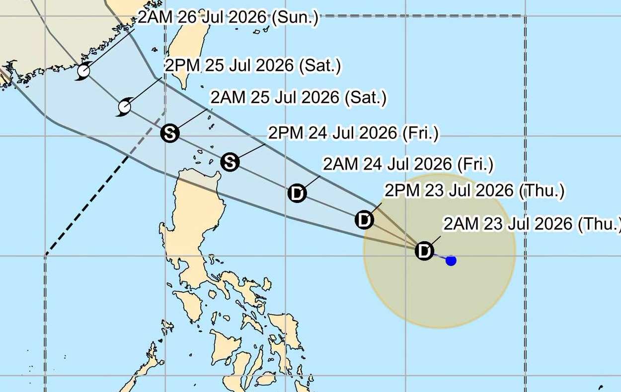 La dépression tropicale est sur le point de se renforcer en tempête n° 2 entrant en mer de l'Est. Photo: PAGASA