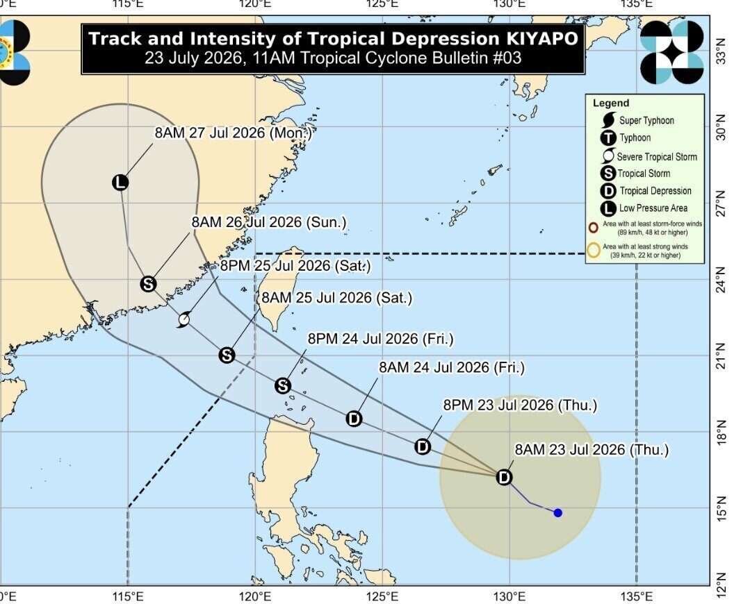 Typhoon Noul is forecast to gradually strengthen as it enters the East Sea. Photo: PAGASA