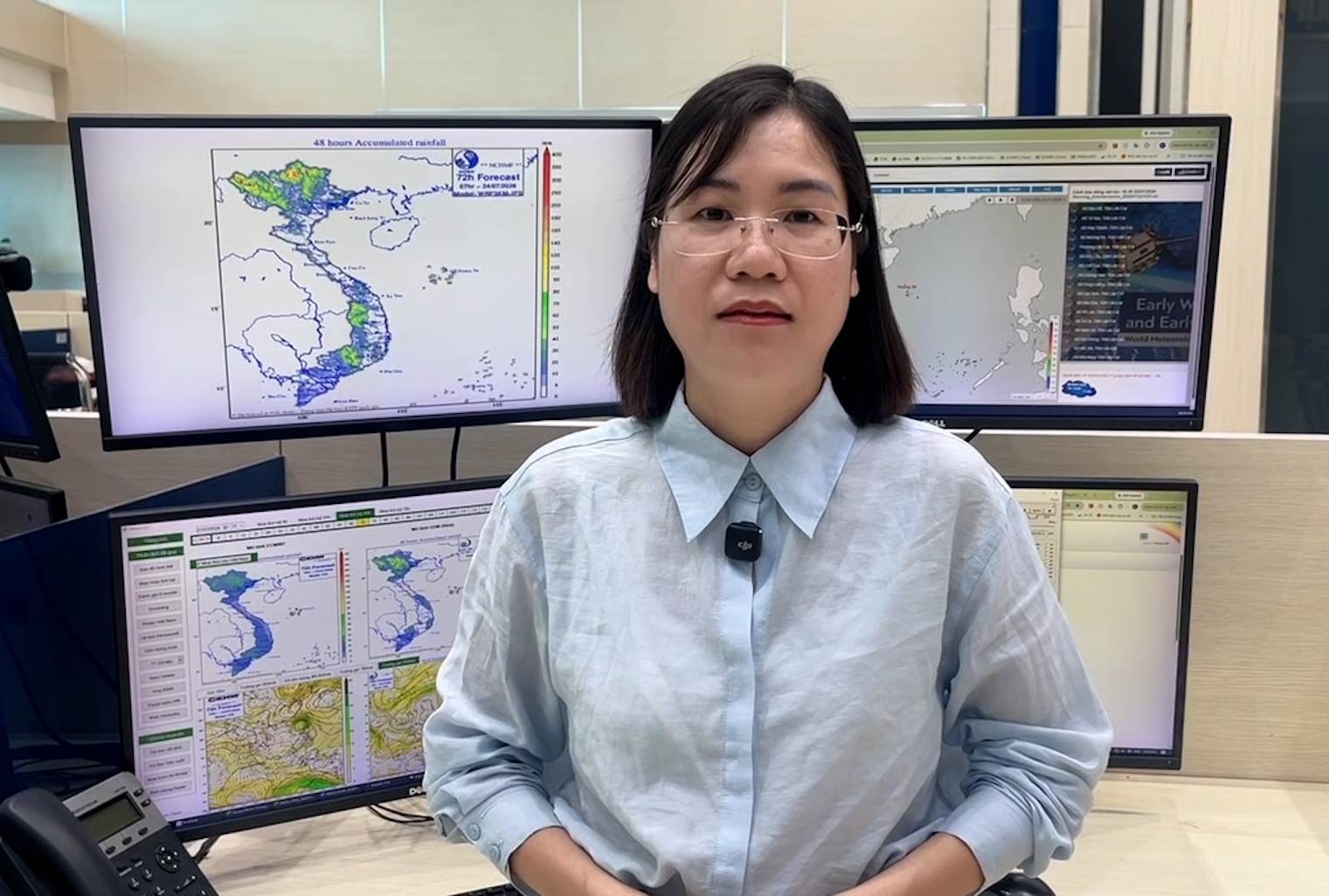 Bà Nguyễn Thị Huế cảnh báo nguy cơ xuất hiện hiện tượng cực đoan do mưa lớn, đặc biệt ở vùng núi và trung du Bắc Bộ. Ảnh: Cục Khí tượng Thủy văn