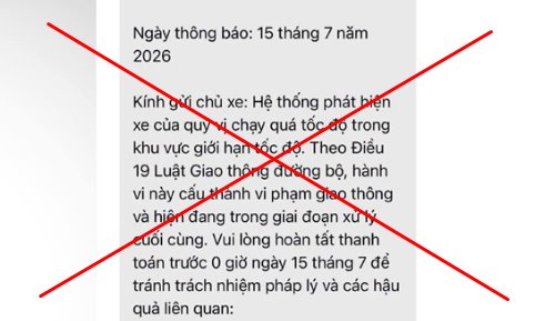 Tin nhắn giả nội dung phương tiện của người nhận vi phạm giao thông và cần kiểm tra hoặc nộp phạt. Ảnh: Công an TP Hải Phòng