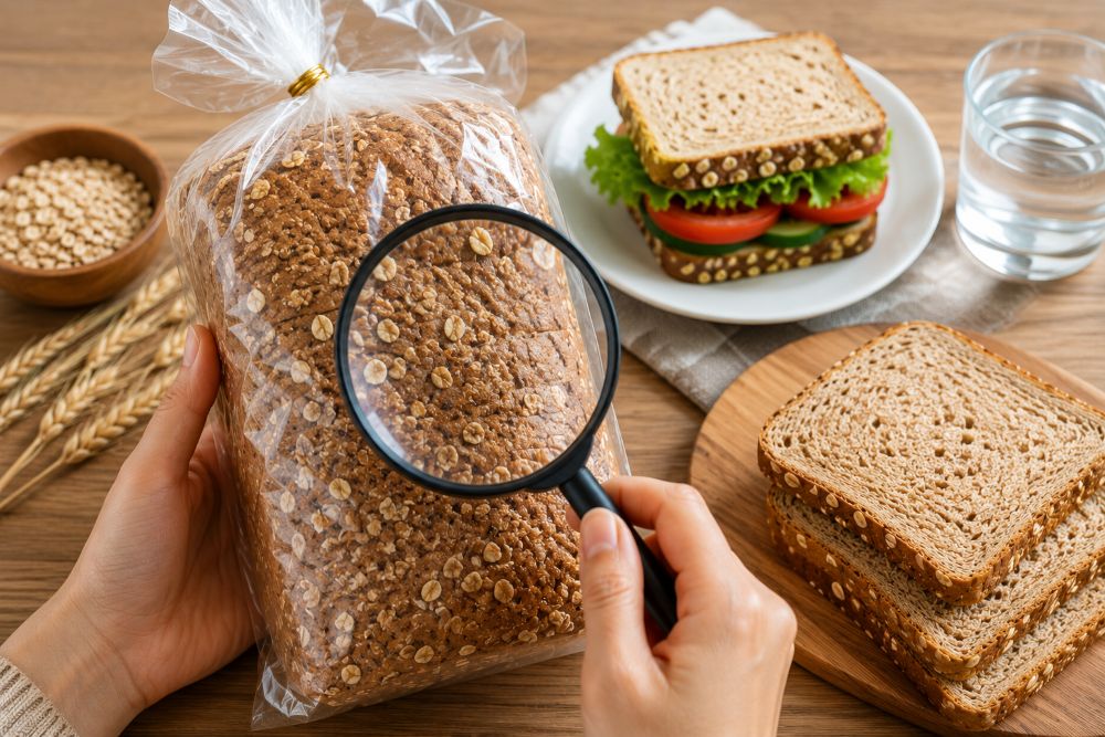 Prioritize choosing bread made from whole grains to support blood pressure control. Photo created from AI