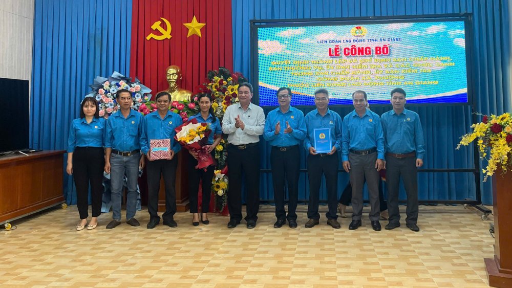 Thành lập Công đoàn xã Bình Hòa, trực thuộc LĐLĐ tỉnh An Giang kể từ ngày 1.7.2026. Ảnh: Quang Vương/ LĐLĐ An Giang