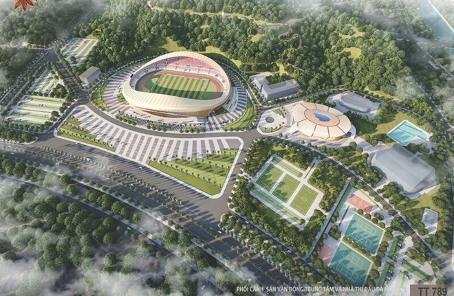 Lang Son Provincial Sports Complex is being deployed in Dong Kinh ward, Lang Son province. Photo: Lang Son Provincial Construction Investment Project Management Board