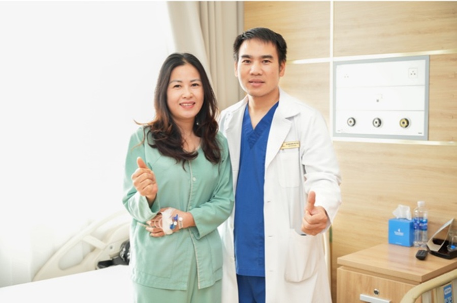 Bệnh nhân hồi phục tốt sau 2 ngày phẫu thuật. Ảnh: Vinmec