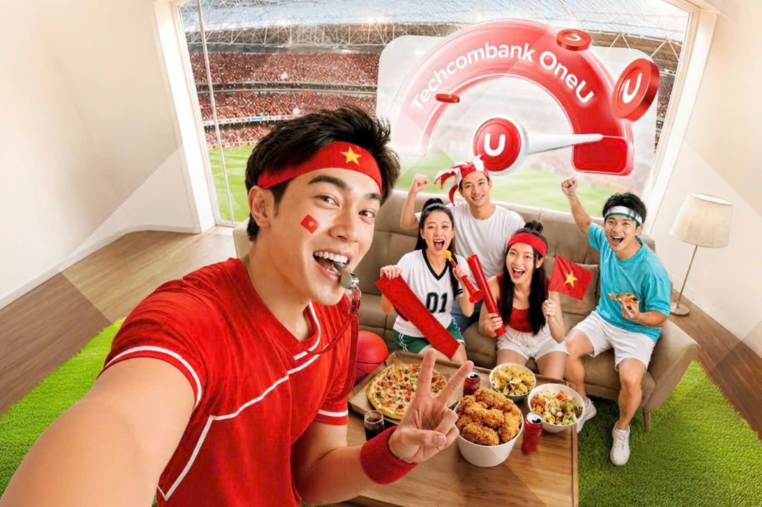 Techcombank déploie une série d'offres spécialement conçues pour le thème de la Coupe du monde, telles que le grand festin de football, 1 million d'offres exclusives. Photo: Techcombank