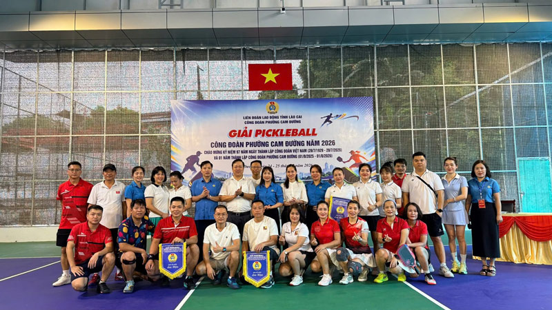 Giải Pickleball năm 2026 thu hút nhiều vận động viên tham gia tranh tài. Ảnh: Công đoàn phường Cam Đường