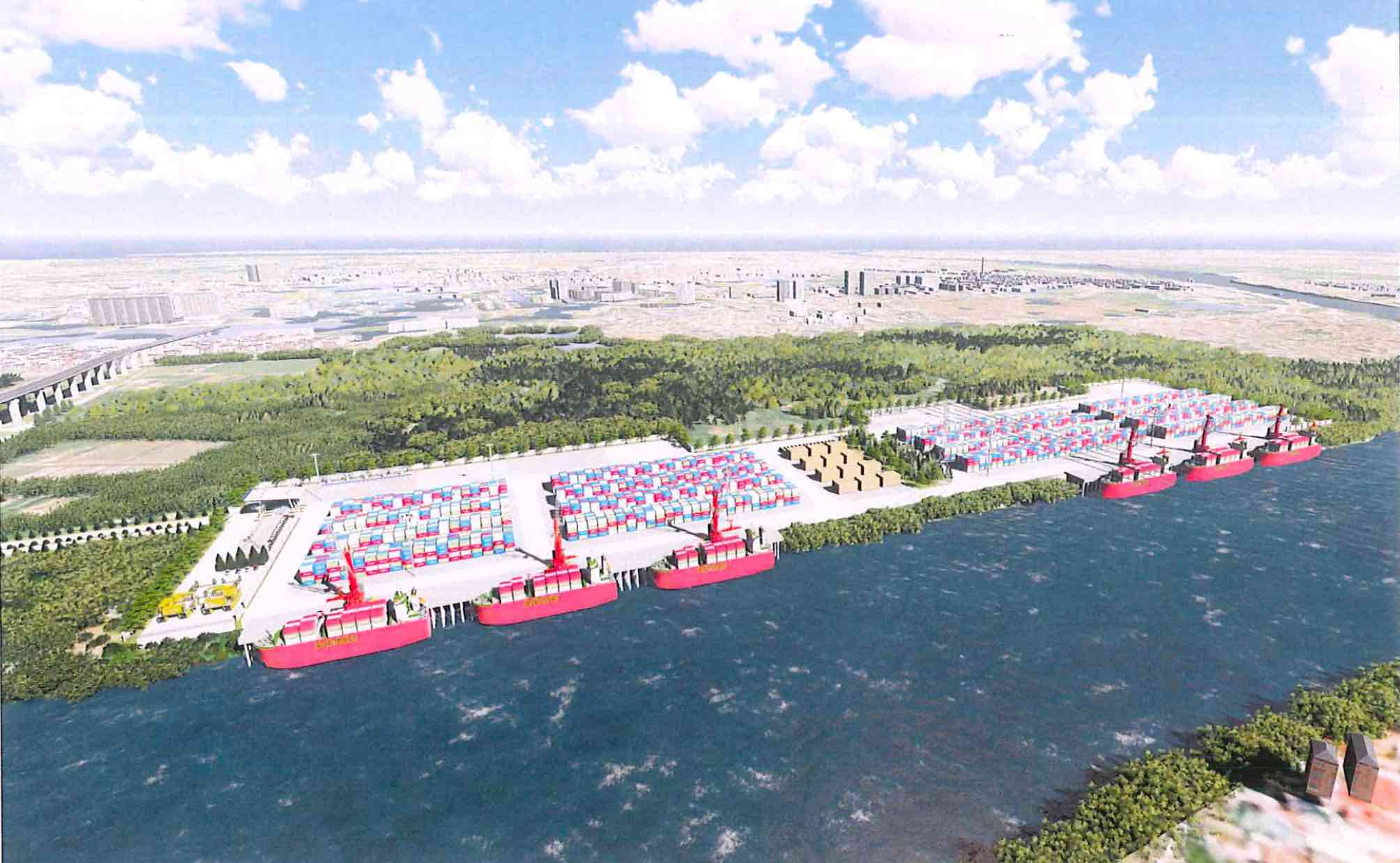 Giang Bien Inland Waterway Port project has an area of about 23.87ha. Photo: Viet Hung Ward People's Committee