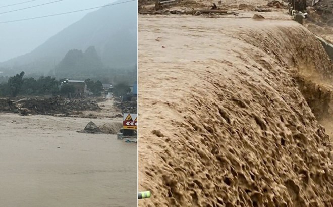 Muong Than commune, Lai Chau has very heavy rain again. Photo: Lai Chau Police