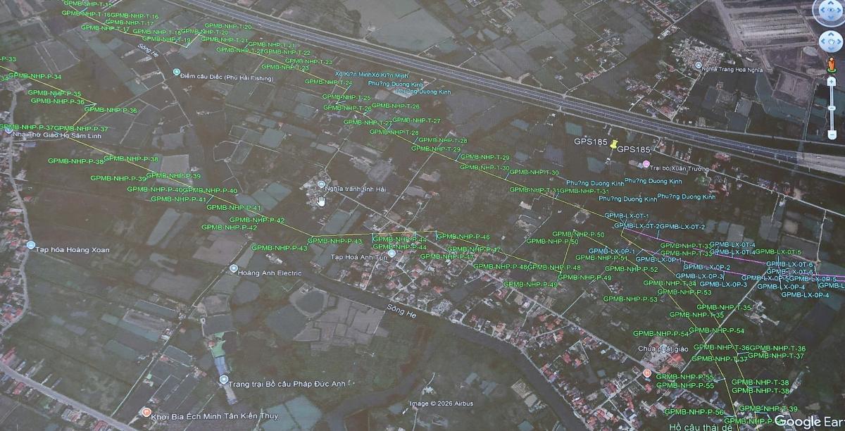 Diagram of route direction and scope of site clearance of the Lao Cai - Hanoi - Hai Phong railway construction investment project section passing through the city. Photo: Hai Phong e-Portal
