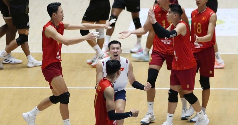 Vietnam men's volleyball team meets Myanmar in group stage stage 2 of SEA V.Cup 2026. Photo: VFV