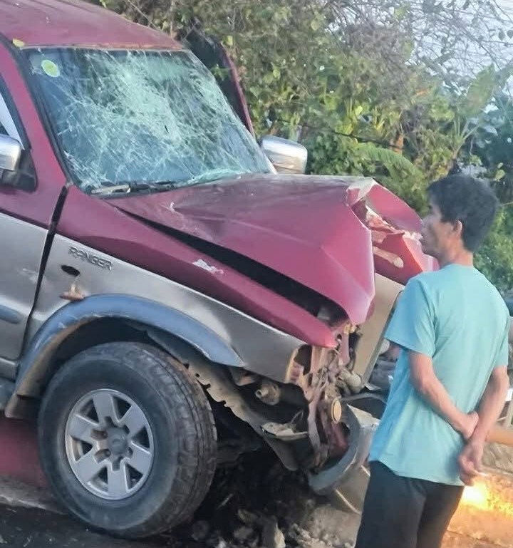 The scene of the traffic accident that killed Mr. Nguyen Van Thuy - Secretary of the Party Committee, Chairman of the People's Council of Dak Koi commune, Quang Ngai province - Photo: People provided