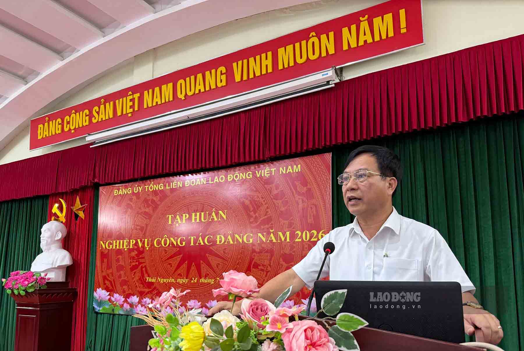Đồng chí Vũ Anh Đức - Phó Bí thư Thường trực Đảng ủy Tổng LĐLĐ Việt Nam. Ảnh: Anh Huy.