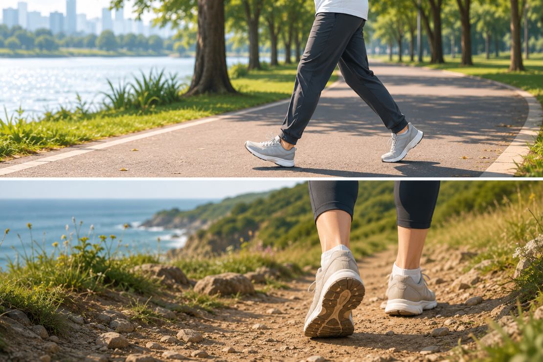 For the elderly, walking is not only good for the cardiovascular system but also helps increase blood flow to the brain. Image created by AI