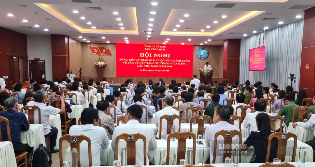 Cuộc thi chính luận về bảo vệ nền tẳng tư tưởng của Đảng tỉnh Cà Mau được đánh giá thành công tốt đẹp. Ảnh: Nhật Hồ.