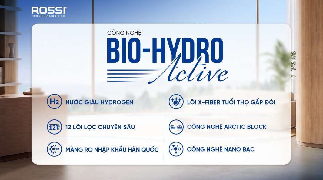 Công nghệ Bio-Hydro Active giúp nước sau lọc chứa hàm lượng Hydrogen cao. Ảnh: Tân Á Đại Thành