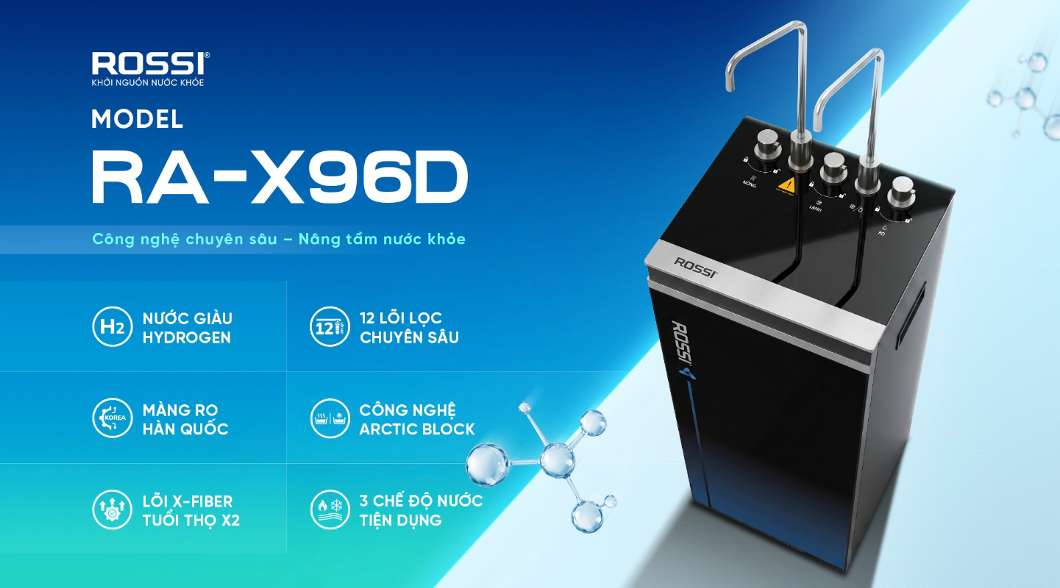 Máy lọc nước ROSSI RA-X96D là dòng cao cấp nhất trong bộ ba vừa ra mắt. Ảnh: Tân Á Đại Thành