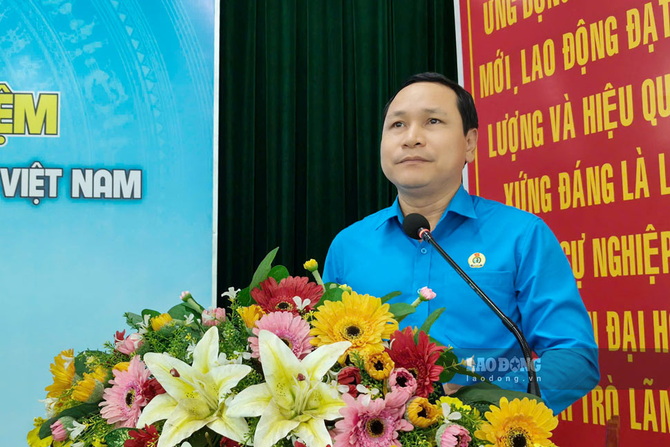 Ông Hà Duy Trung phát biểu. Ảnh: Huy Trang