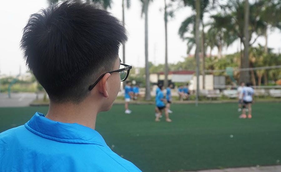 A student at a special boarding school in Ninh Binh is being educated after becoming addicted to online games. Photo by Minh Vu