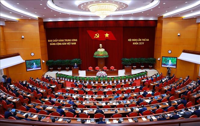 Closing session of the 3rd Conference, 14th Central Committee of the Party. Photo: Duong Giang/VNA