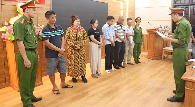 Công an tỉnh Quảng Trị khởi tố vụ án, khởi tố các bị can liên quan đường dây vận chuyển, tiêu thụ 250 tấn lợn bệnh. Ảnh: Công an tỉnh Quảng Trị
