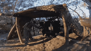 Russian artillery attacks Ukrainian stronghold. Photo: Russian Ministry of Defense