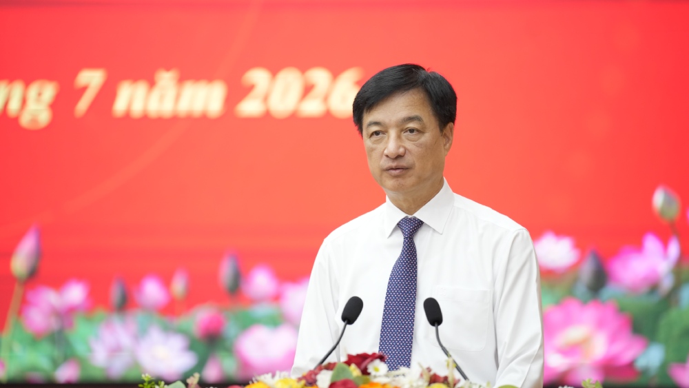 Ủy viên Bộ Chính trị, Bí thư Trung ương Đảng, Trưởng Ban Tổ chức Trung ương Nguyễn Duy Ngọc phát biểu chỉ đạo. Ảnh: Lê Tây