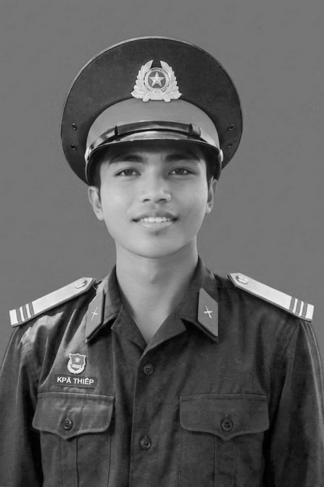 Thượng sĩ Kpă Thiêp - nguyên Chiến sĩ, Trung đội Vệ binh, Ban Tham mưu, Trung đoàn Bộ binh 28, Sư đoàn 10, Quân đoàn 34. Ảnh: Bộ Quốc phòng
