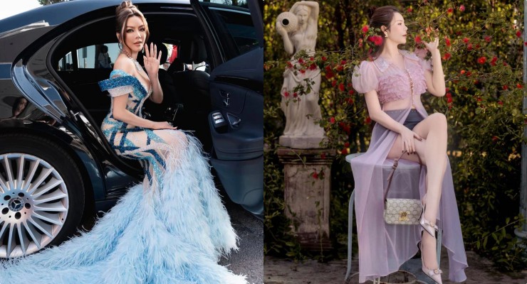 Lý Nhã Kỳ portait autrefois de nombreux bijoux en diamants valant des milliards de dongs lors de festivals de films internationaux. Photo: Fournie par l'artiste.