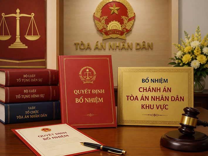 Ngành tòa án trong tuần ghi nhận việc bổ nhiệm các chức vụ lãnh đạo. Ảnh: Quang Việt (có sử dụng công cụ AI)
