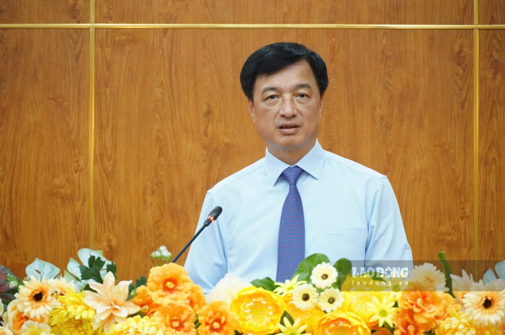 Ông Nguyễn Duy Ngọc - Ủy viên Bộ Chính trị, Bí thư Trung ương Đảng, Trưởng Ban Tổ chức Trung ương phát biểu tại hội nghị. Ảnh: Tạ Quang