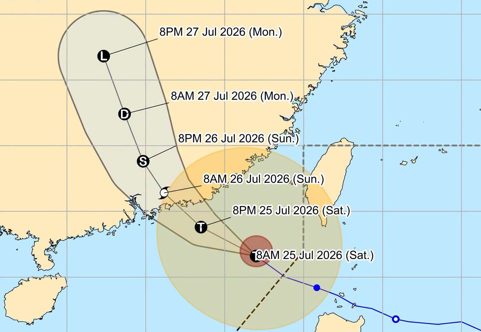 Bão số 2 ít có khả năng đổ bộ vào khu vực đất liền Việt Nam. Ảnh: PAGASA