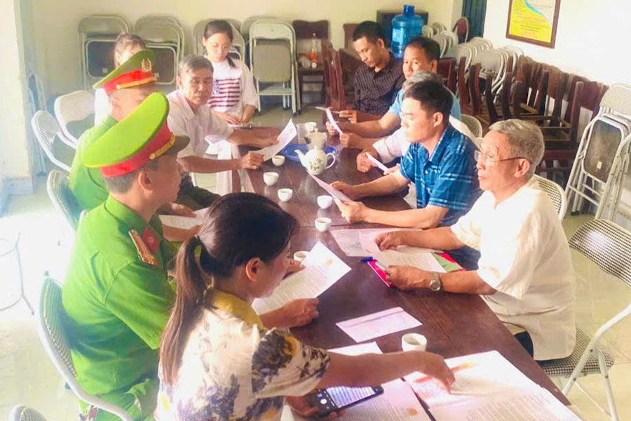 Dan Chu Commune Police (Phu Tho) propagate laws, maintain security and order in the area. Photo: Phu Tho Provincial Police e-Portal