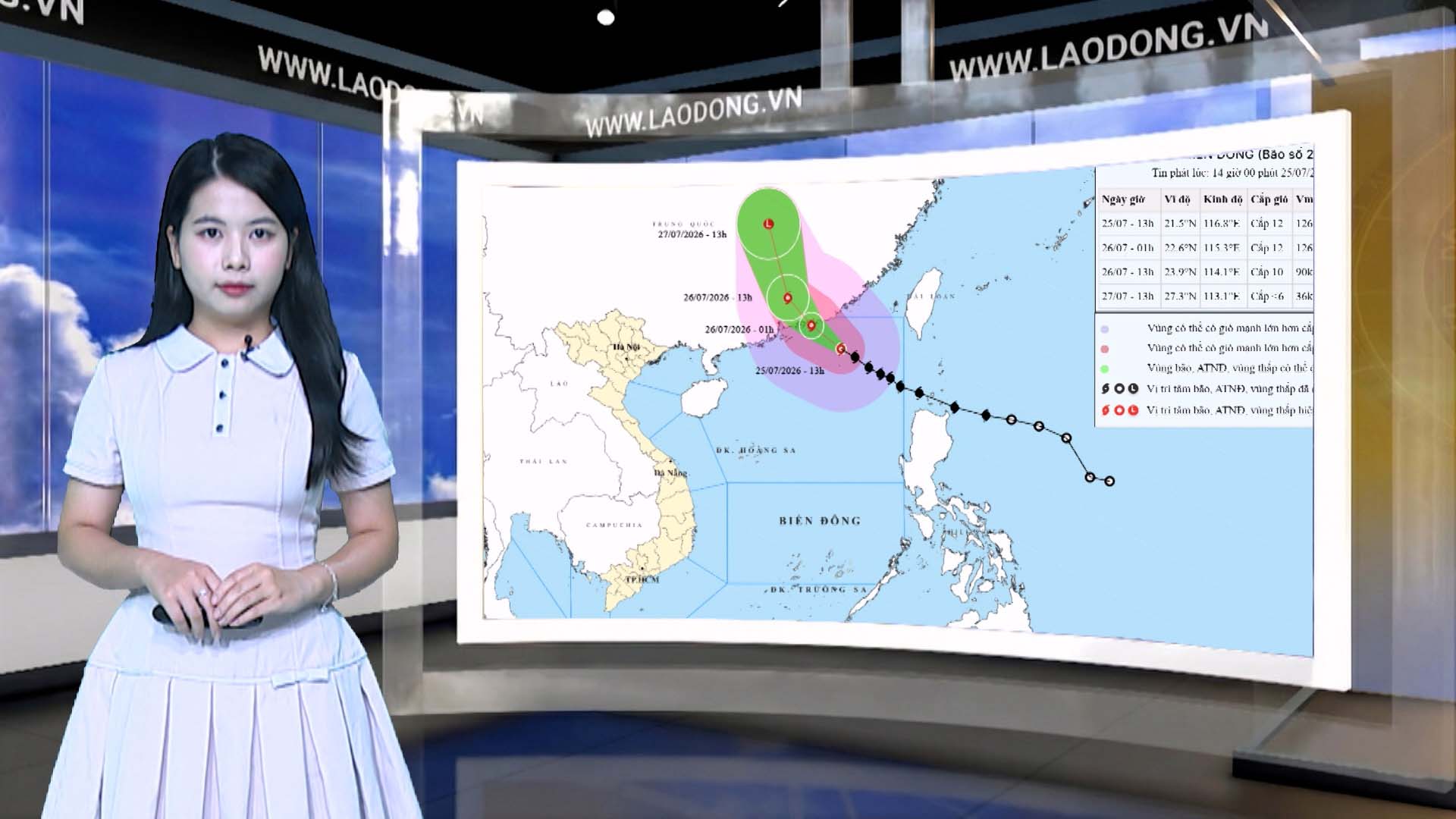 Weather forecast tonight and tomorrow July 26