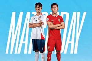 Live football Laos vs Thailand at ASEAN Cup 2026.