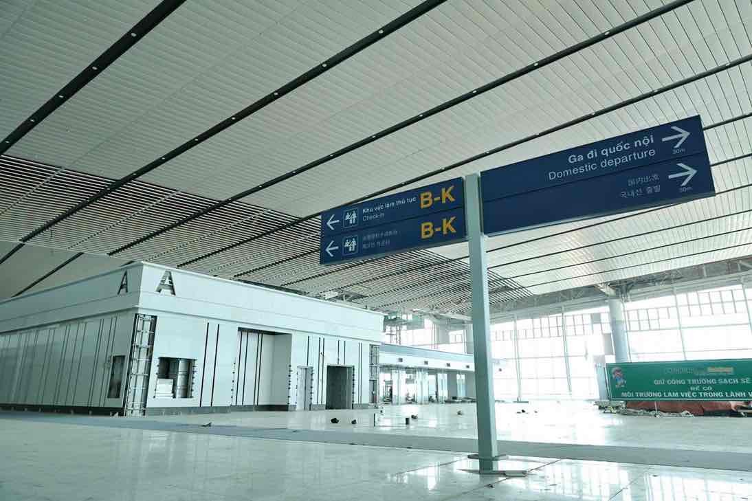 Một khu vực nhà ga hành khách sân bay Long Thành đang dần hoàn thiện. Ảnh: Tổng Công ty Cảng hàng không Việt Nam