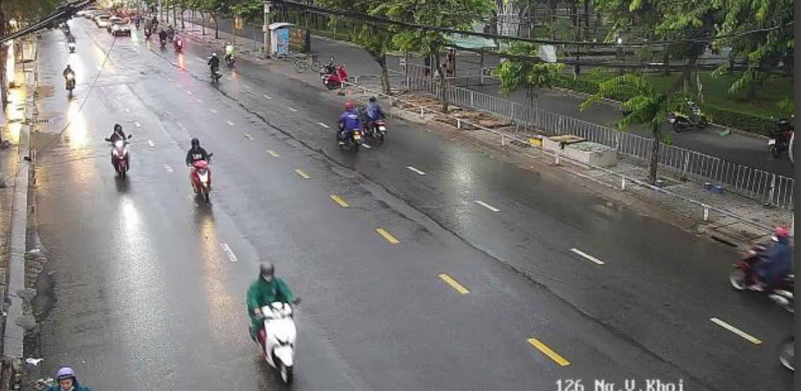 Mưa dông xảy ra chiều 25.7 tại nhiều nơi ở TPHCM. Ảnh: UDI Maps