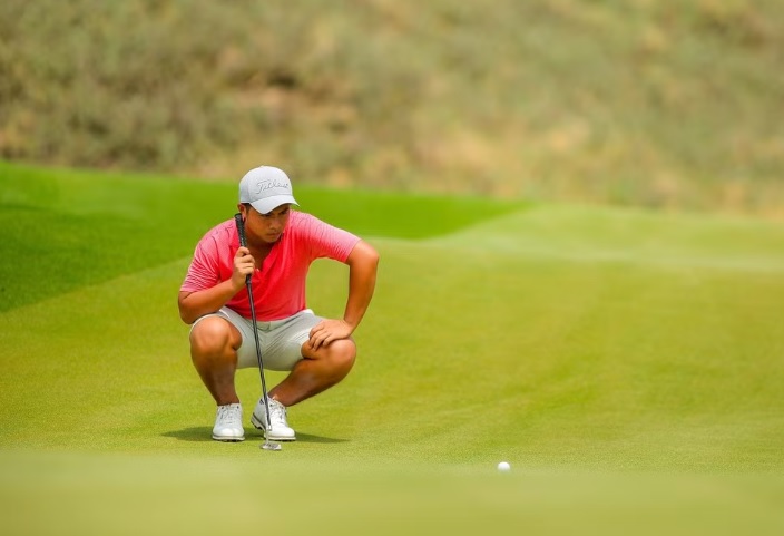 El golfista Nguyen Tuan Anh siempre se centra en competir en oportunidades para competir en el extranjero. Foto: VGA